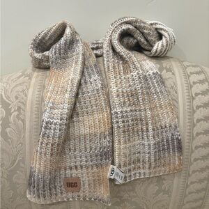 UGG Knit Scarf in Cream, Tan, and Gray